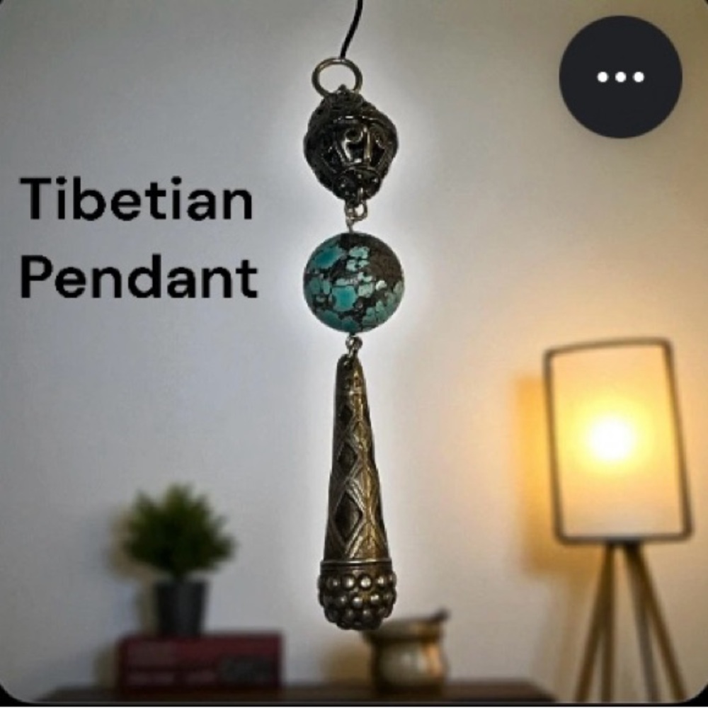 🔥Gorgeous Tibetan Antique Tibetan Silver 6” Pendant